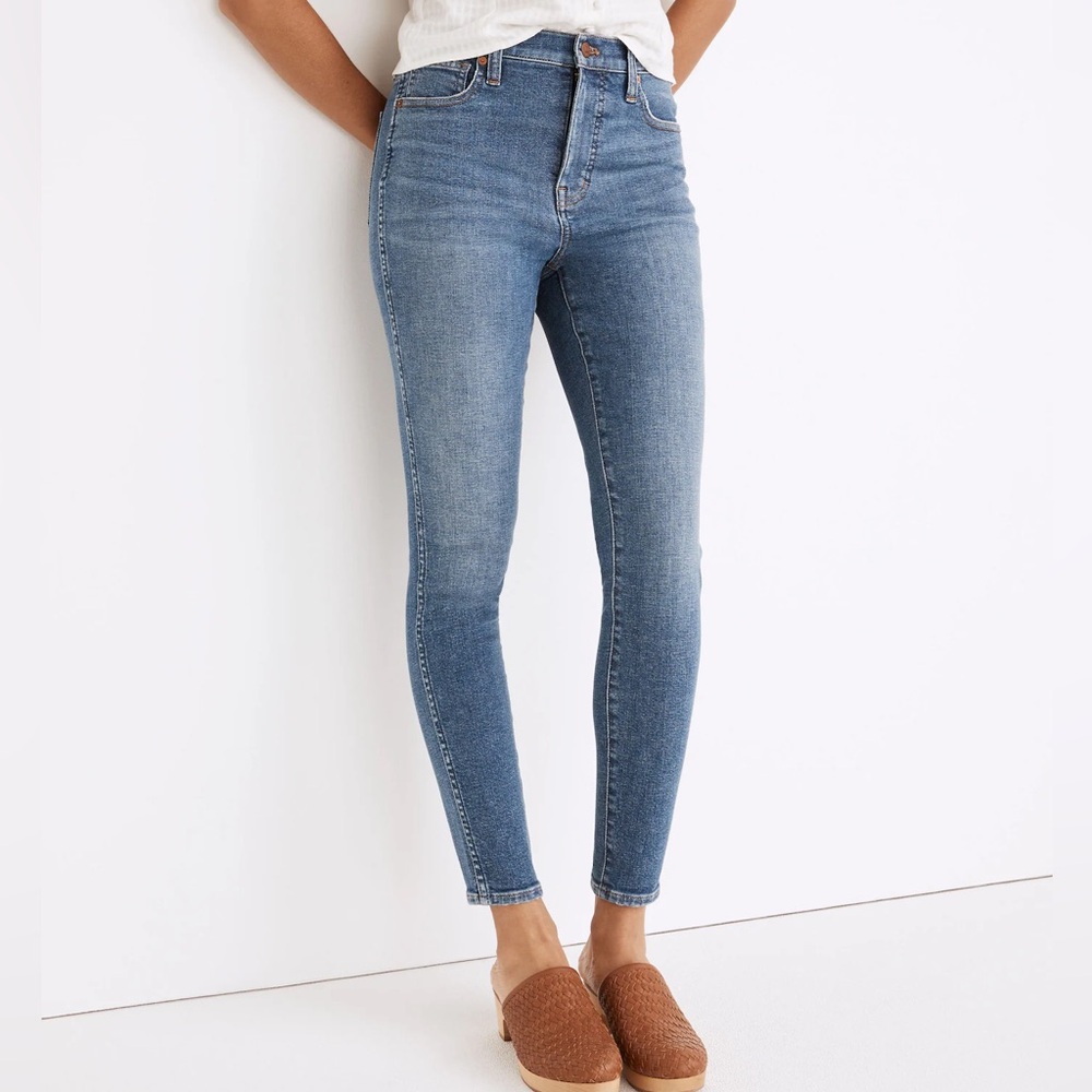 Madewell High-Rise Skinny Crop Jeans in Bradfield Wash - Blue Size 27
